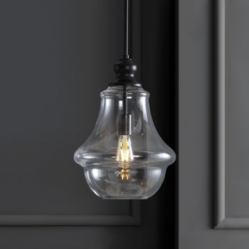 Adam Adjustable Metal/Glass LED Pendant - JONATHAN Y